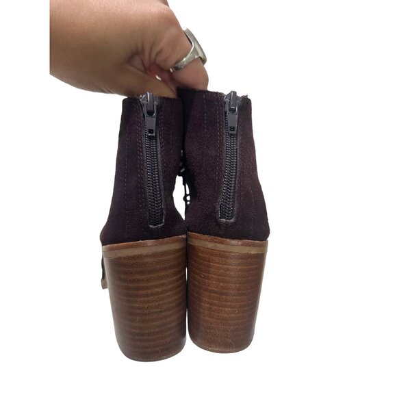 Jeffrey Campbell Lace Up Booties Womens 7.5 Brown Suede Witchy Boho Block Heel - Picture 7 of 16